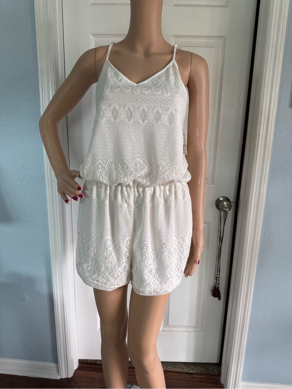 Bobbi Brown White Lace Romper Jumpsuit